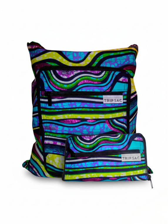 Ocean Tide Bag Trip Sac collapsible tote bag folded and unfolded