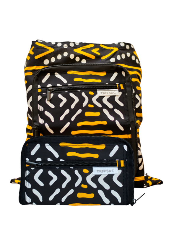 Wave Bag collapsible tote bag by Trip Sac folded and unfolded